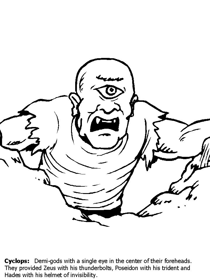 Cyclops coloring pages mythology cyclops