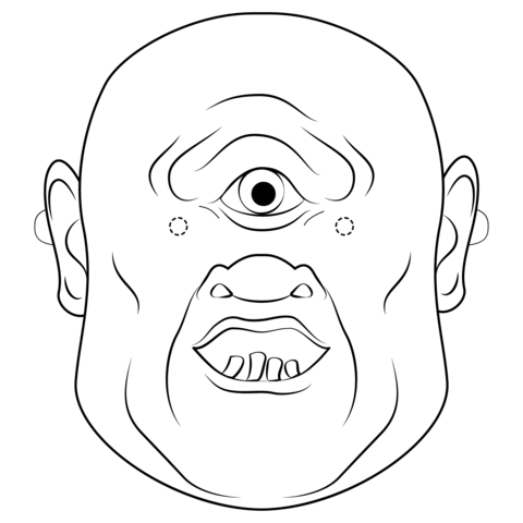 Cyclops mask coloring page free printable coloring pages