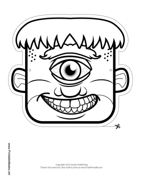 Printable male cyclops mask to color mask