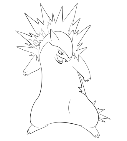 Typhlosion coloring page free printable coloring pages