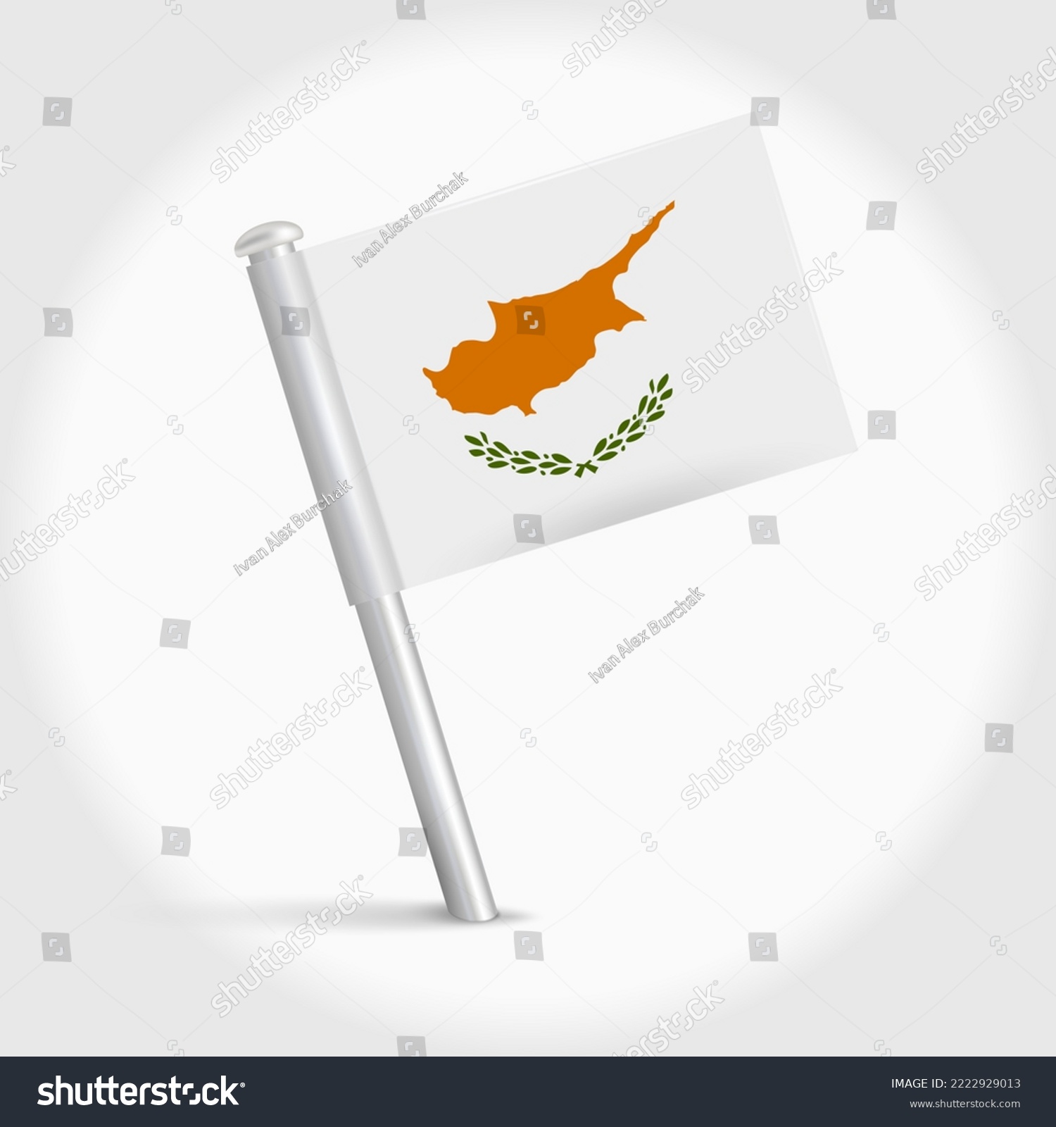 Cyprus map pin flag icon cypriot stock illustration