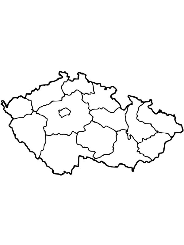 Map of the czech republic coloring page