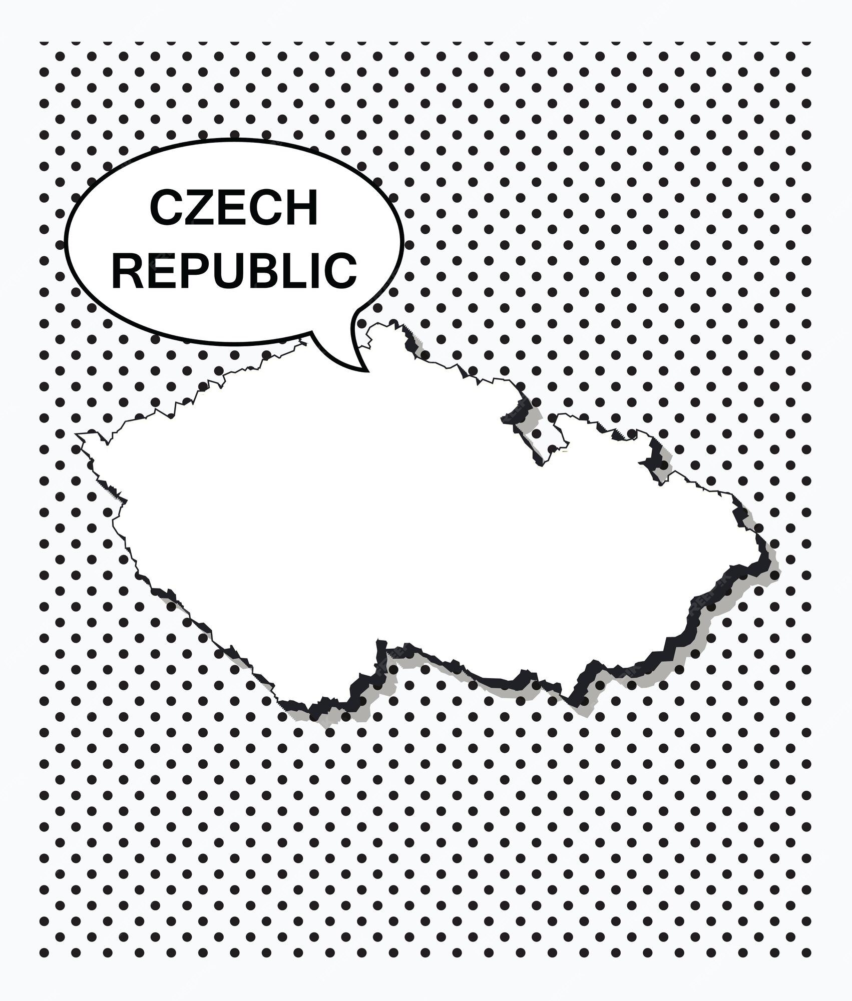 Premium vector pop art map of czech republic