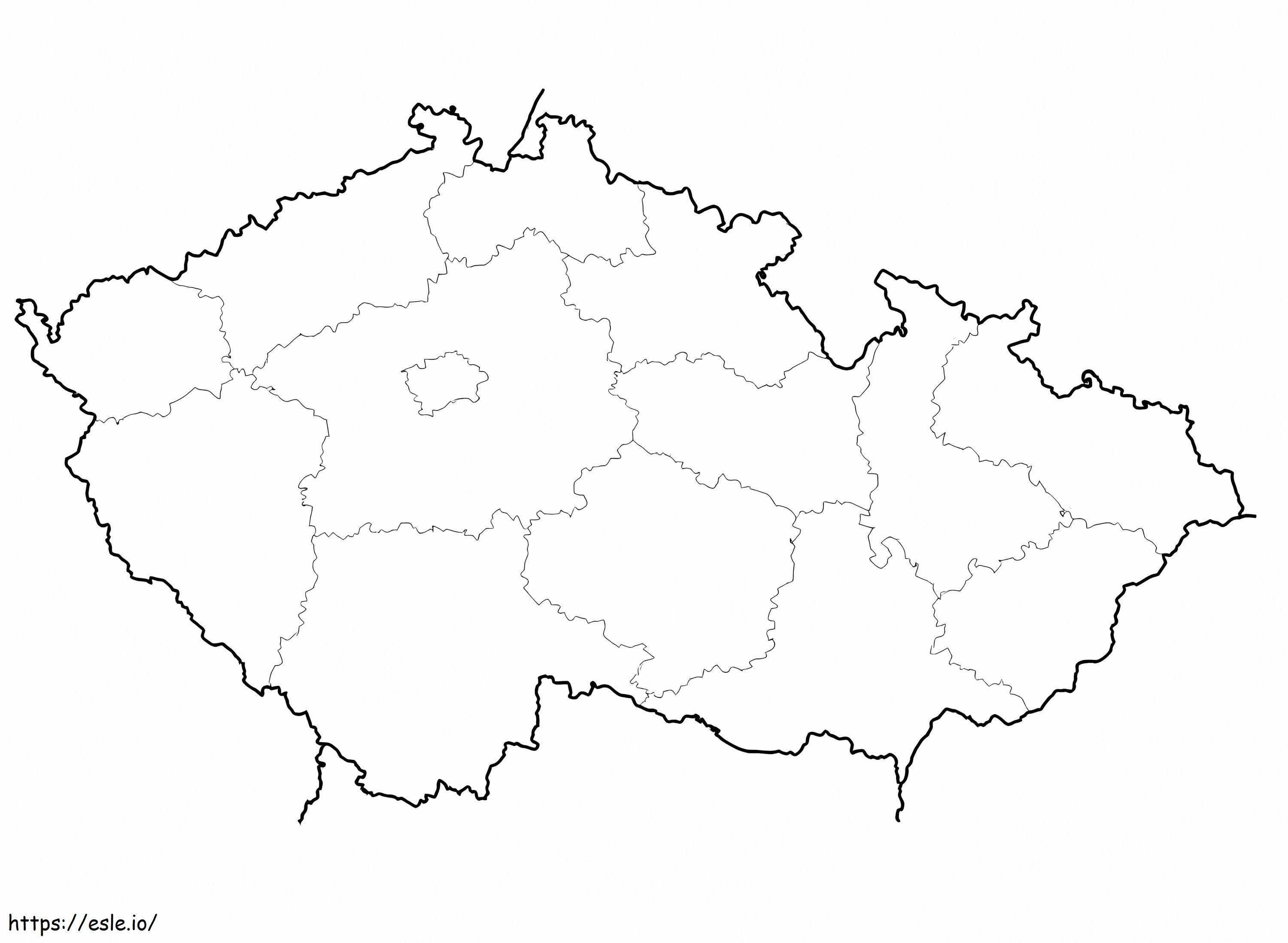 Map of czech republic coloring page