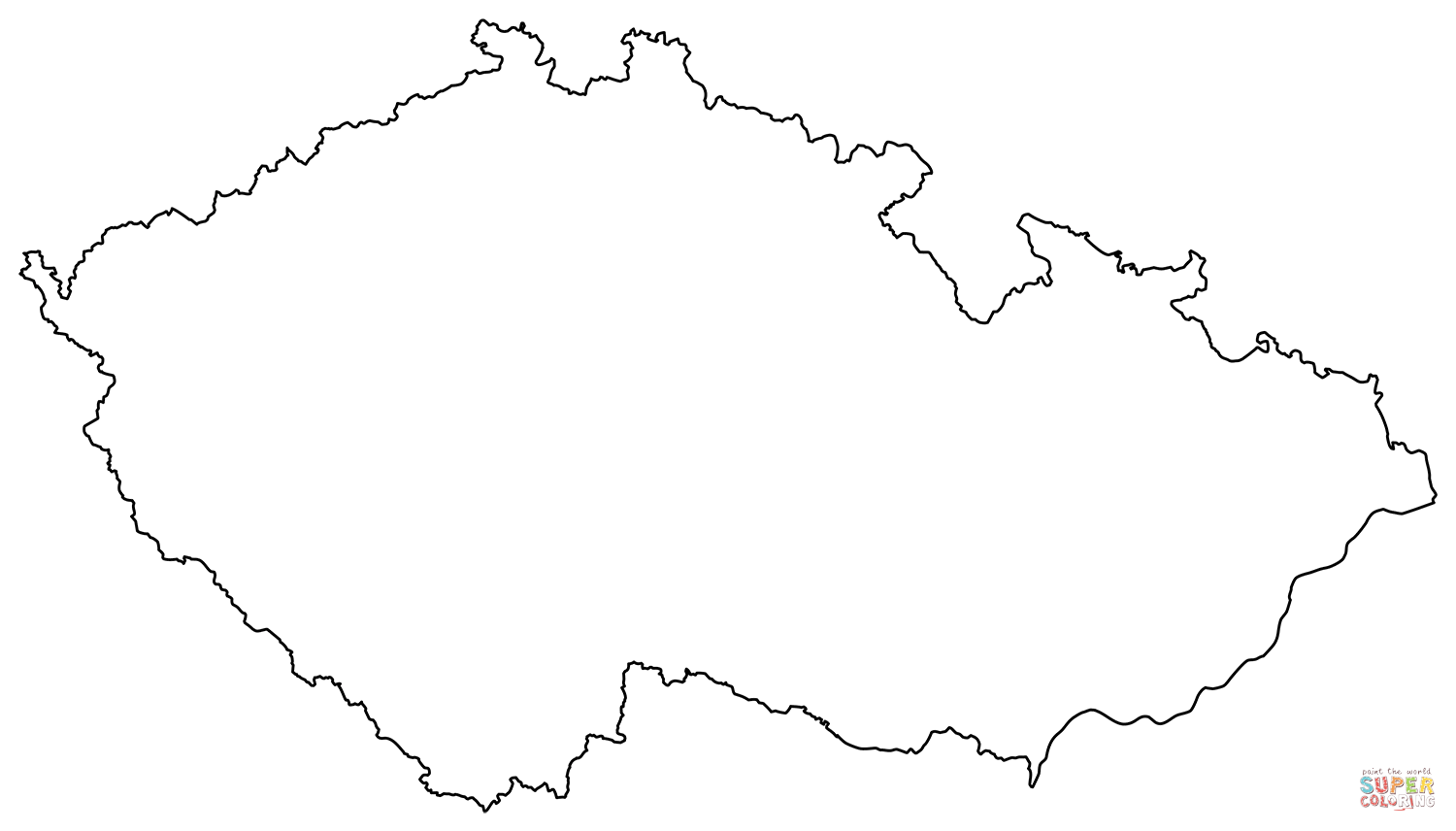 Outline map of czech republic coloring page free printable coloring pages