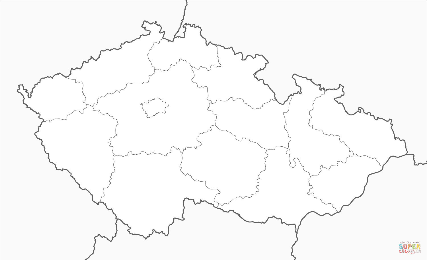 Czech republic map coloring page free printable coloring pages