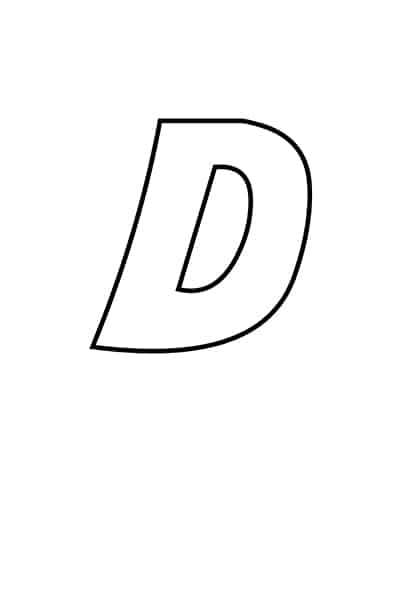 Printable bubble letter d