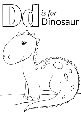 Letter d is for dinosaur coloring page free printable coloring pages