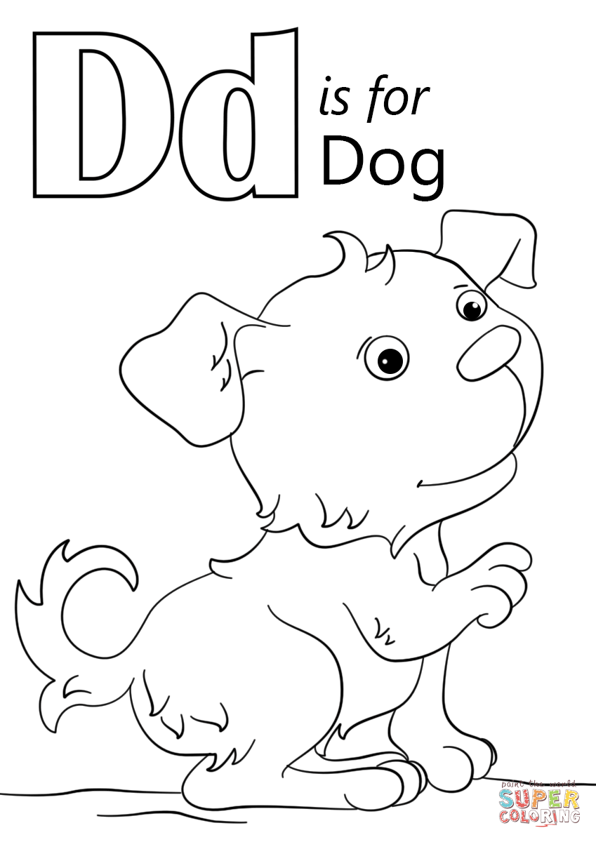 Letter d is for dog coloring page free printable coloring pages abc coloring pages preschool coloring pages abc coloring