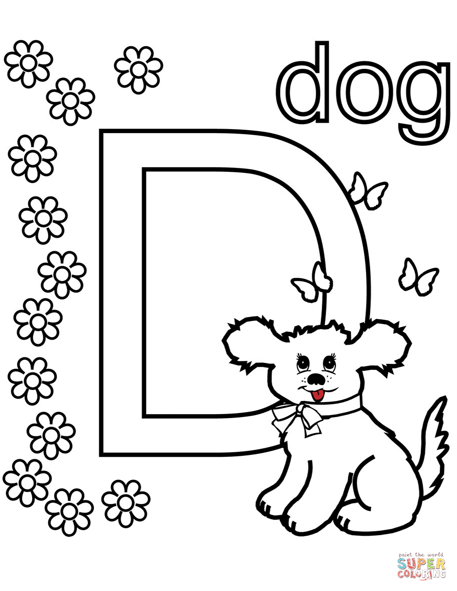 D is for dog super coloring free coloring pages coloring pages dog coloring page