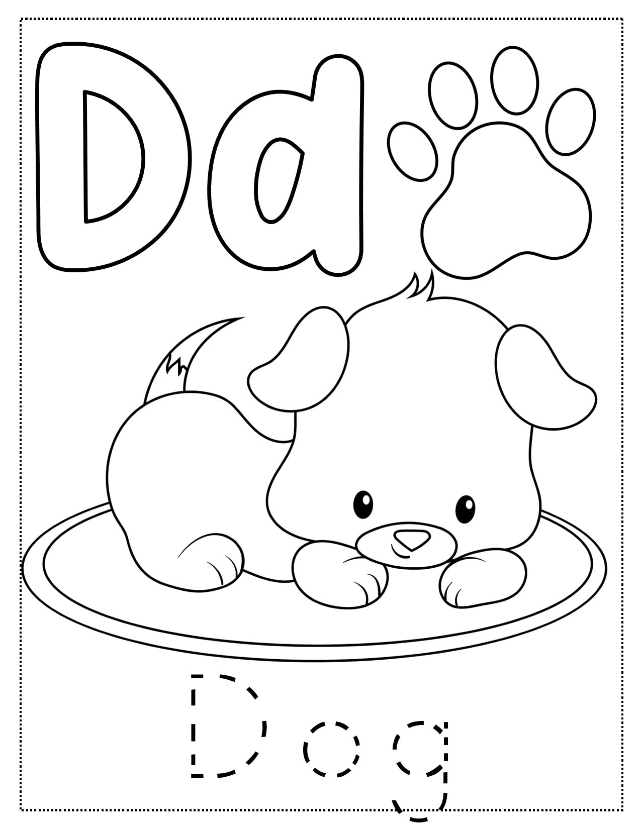 D is for donut craft coloring page