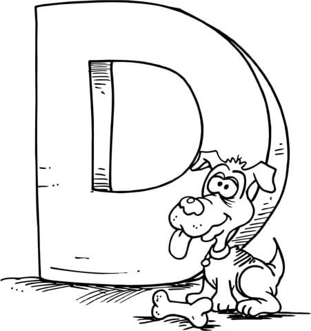 Letter d is for dog coloring page coloring pages d is for dog alphabet games preschool