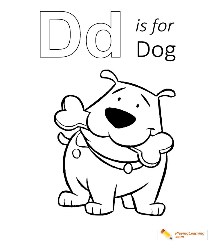 D is for dog coloring page free d is for dog coloring page