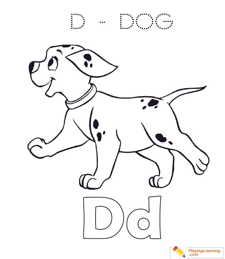 D is for dog coloring page free d is for dog coloring page