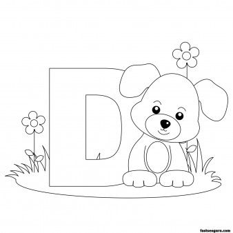 Printable animal alphabet worksheets letter d for dog