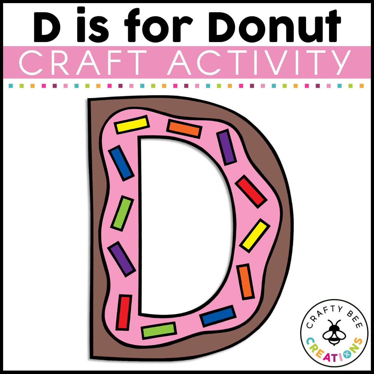 Uppercase letter d is for donut craft activity