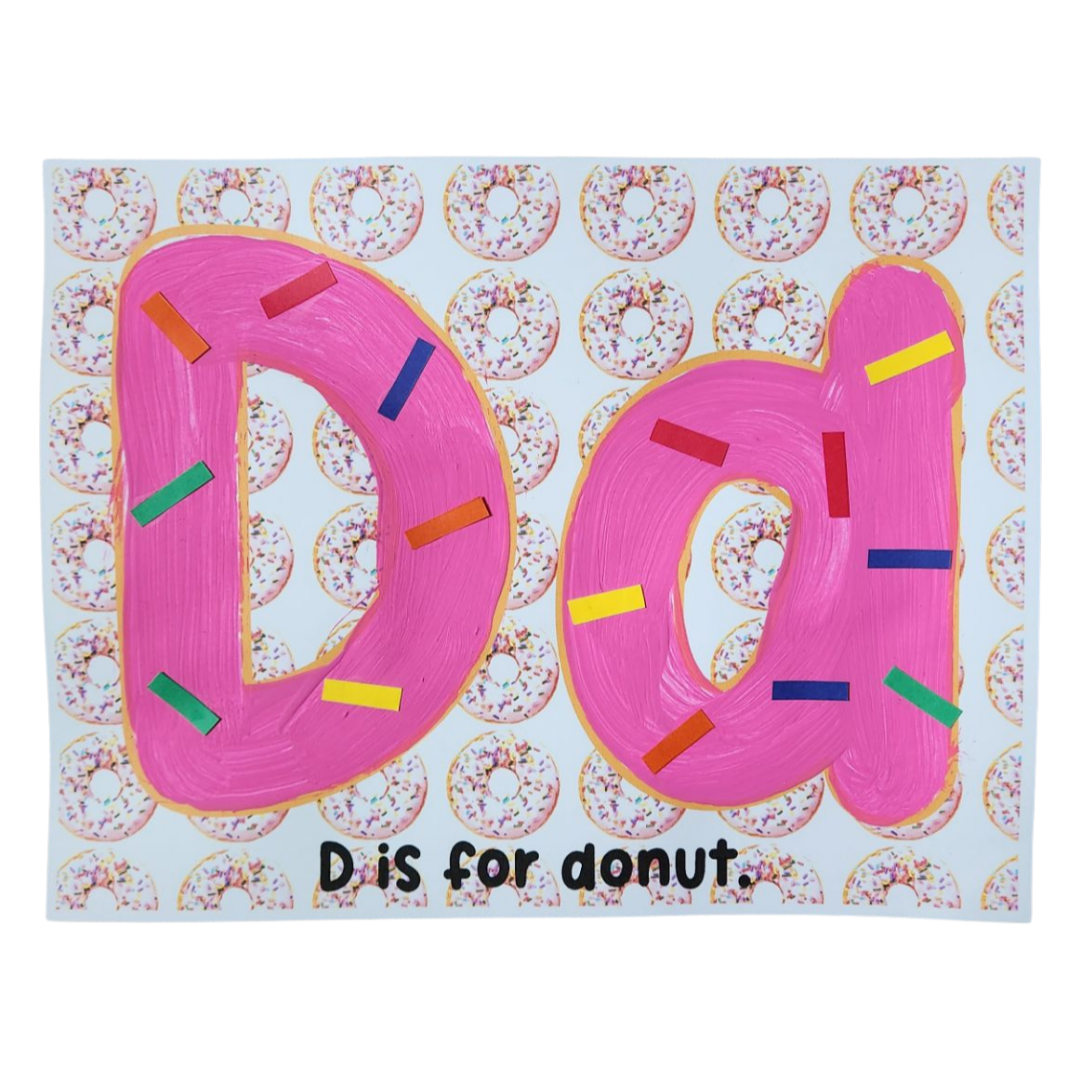 D is for donut craft coloring page