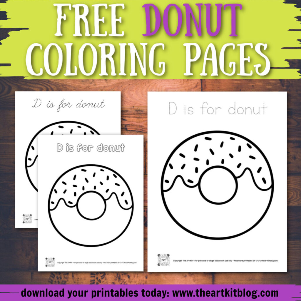 Letter d is for donut coloring pages â the art kit