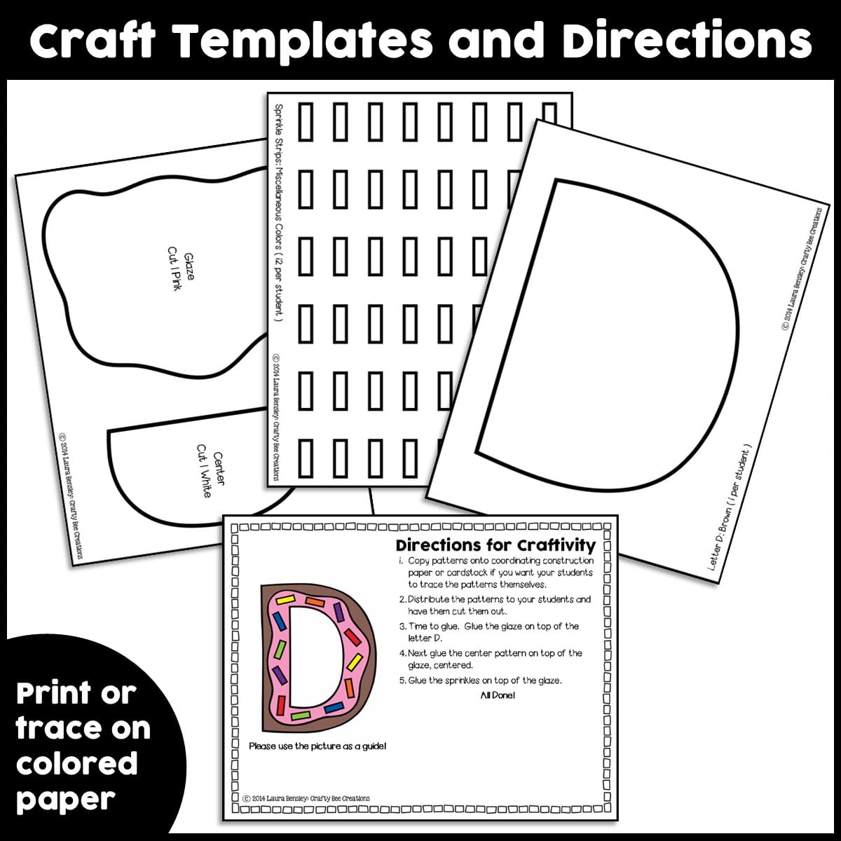 Uppercase letter d is for donut craft activity