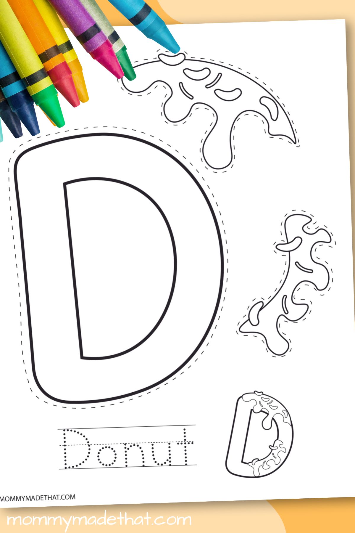 D is for donut free printable letter d craft