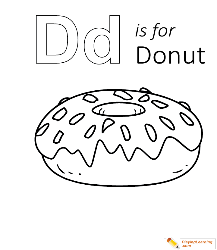 D is for donut coloring page free d is for donut coloring page