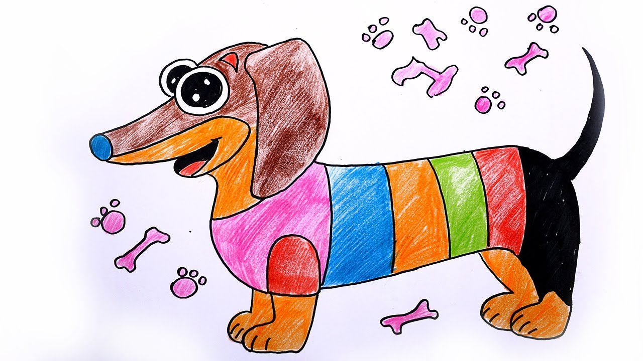 How to draw a dog dog coloring pages how to draw a dachshund dog drawing