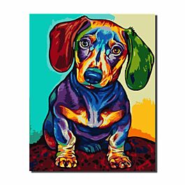 Painting by numbers dachshund multicolored