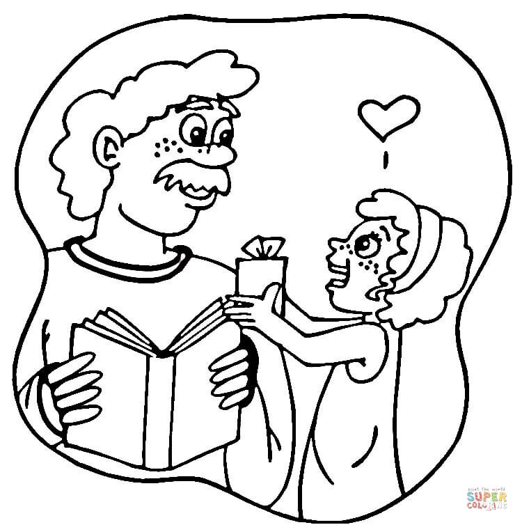 Present for dad from daughter coloring page free printable coloring pages