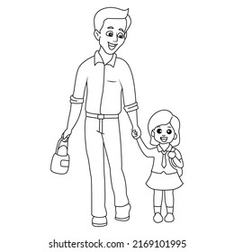 Father day coloring book stock photos