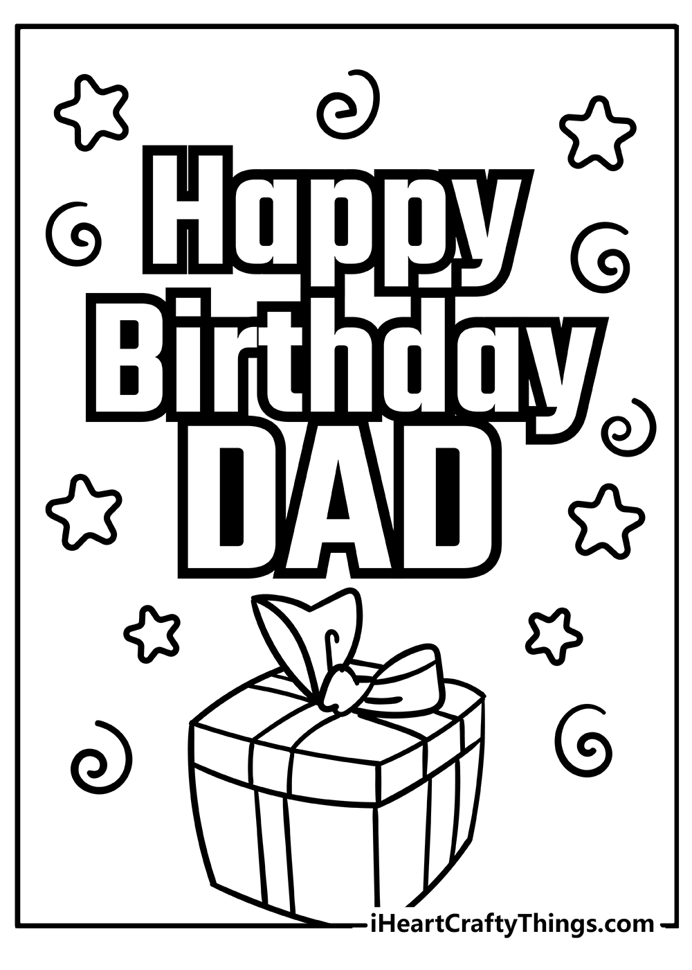 Happy birthday dad coloring pages free printables