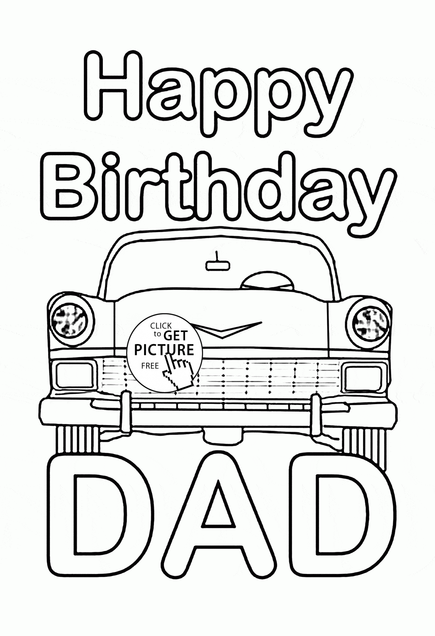 Happy birthday dad coloring page for kids holiday coloring pages printables free