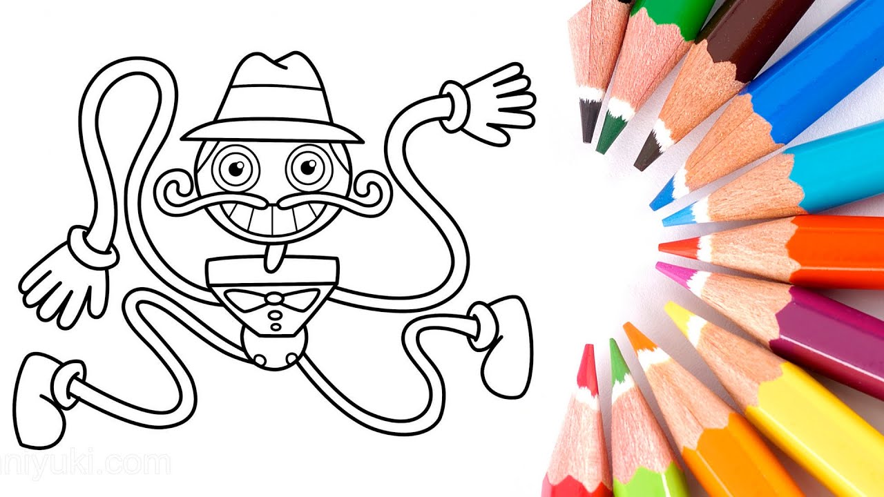 Daddy long legs coloring pages poppy playtie tobu