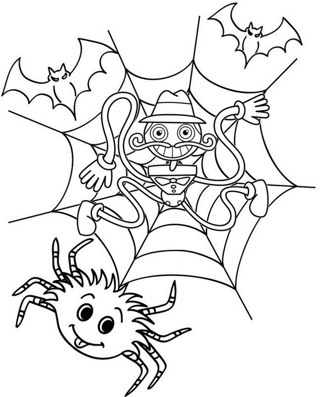 Coloring page poppy playtime halloween daddy long legs