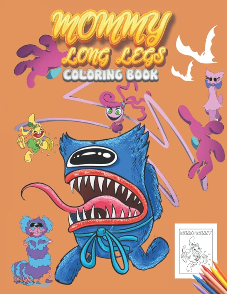 Mommy long legs coloring book new original coloring poppy characters easy coloring for kids boys girls toddlers coloring pages of mommy huggy wuggy kissy missy daddy longs legs