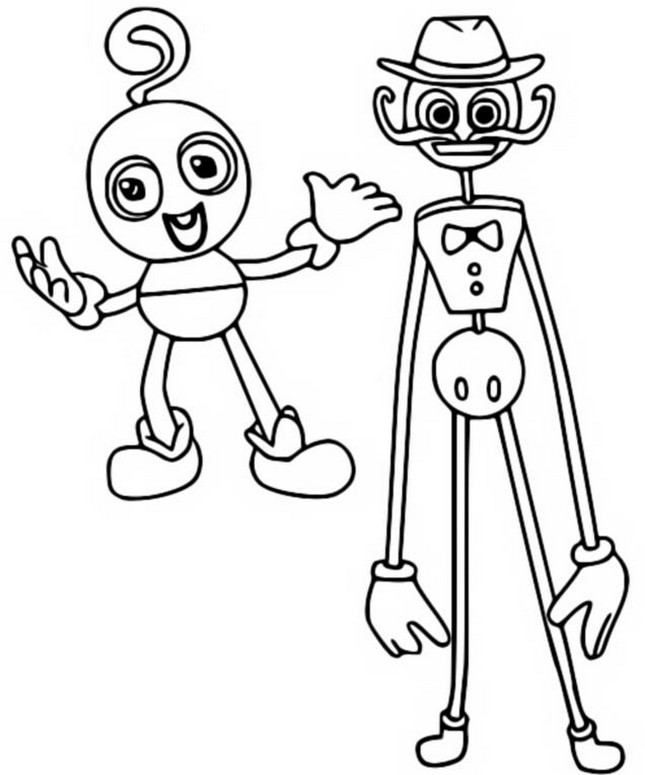 Coloring page poppy playtime baby long legs daddy long legs