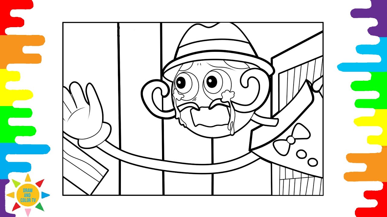 Poppy playtime coloring daddy long legs coloring page cartoon