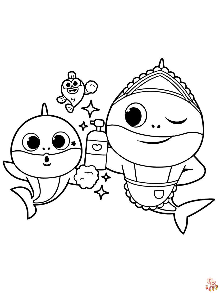 Baby shark coloring pages