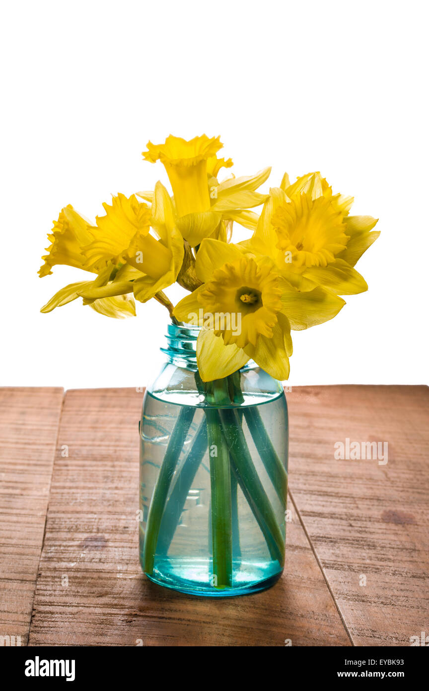 Yellow flowers in a jar hi