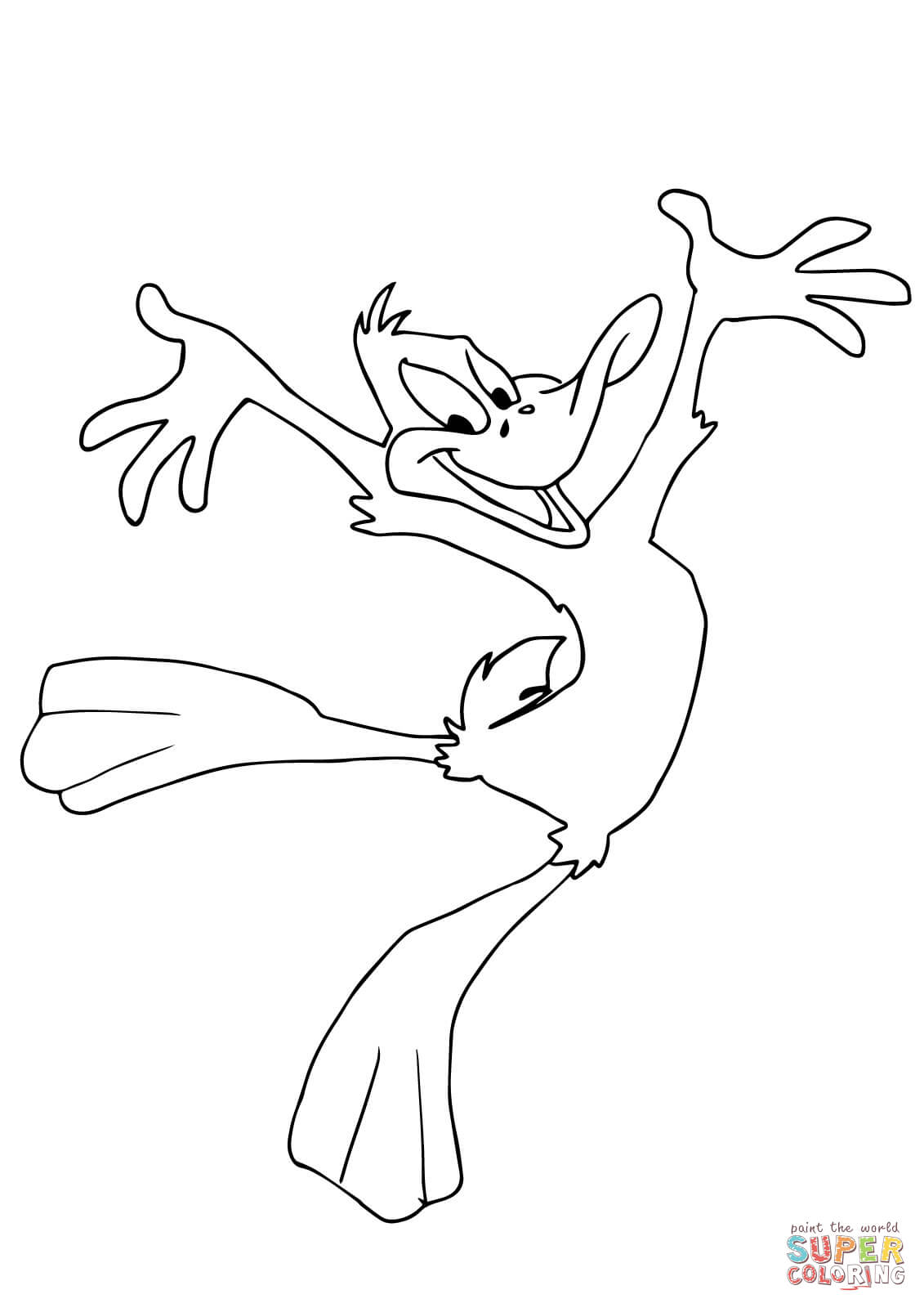 Happy daffy duck coloring page free printable coloring pages