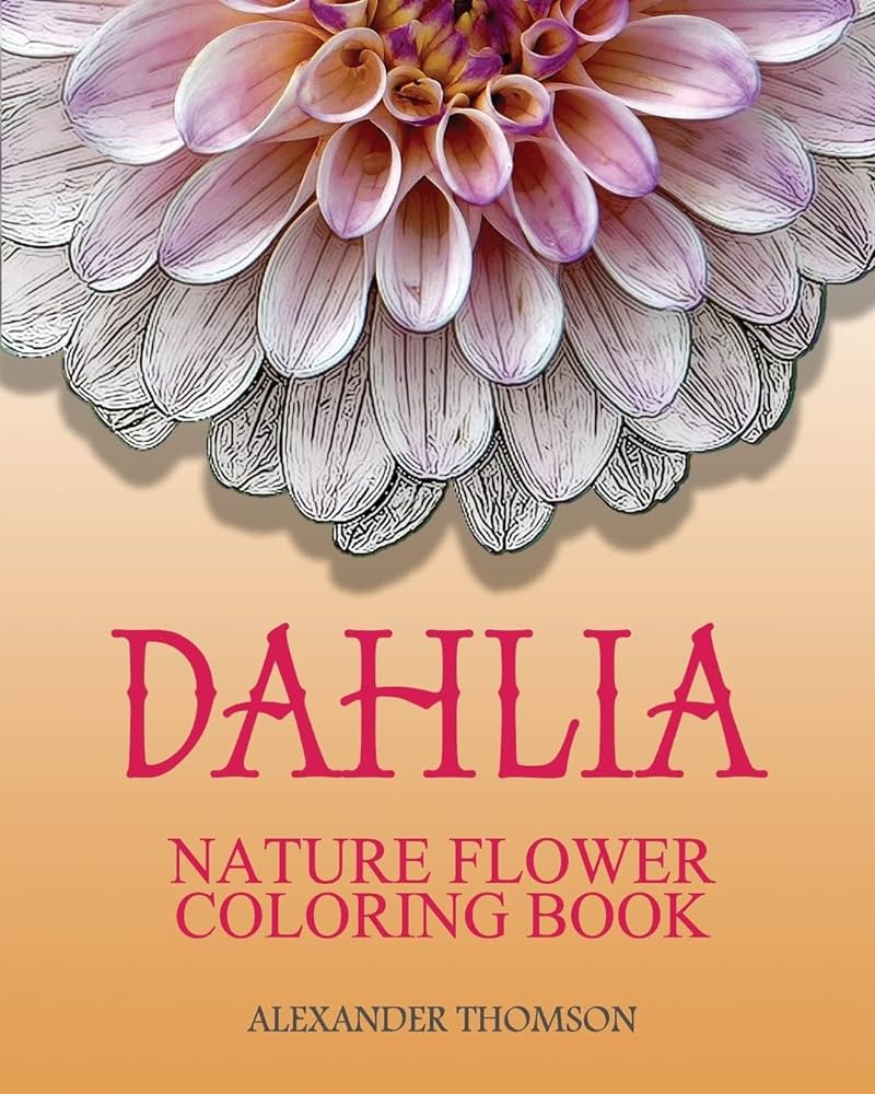 Dahlia nature flower coloring book