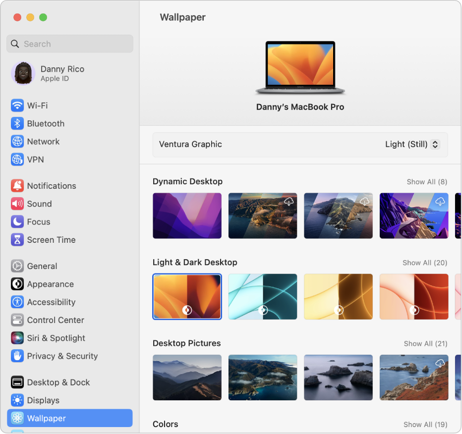 Customise the desktop picture on your mac