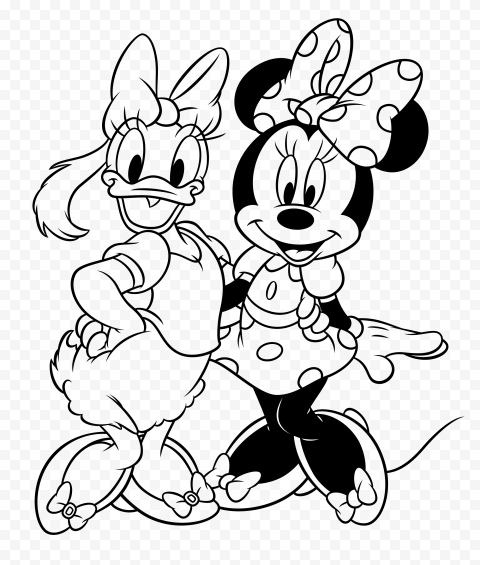 Hd daisy duck and minnie mouse coloring book png libro de colores dibujos dibujos animados de mickey mouse