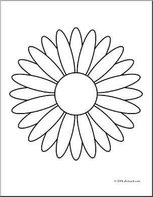 Clip art flower daisy coloring page i