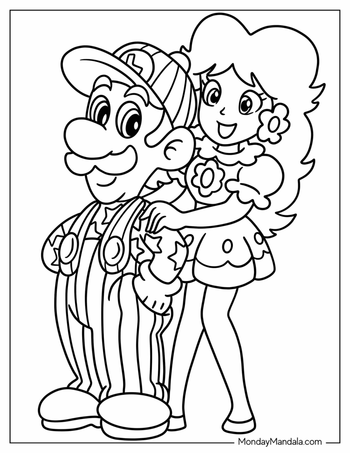 Princess daisy coloring pages free pdf printables