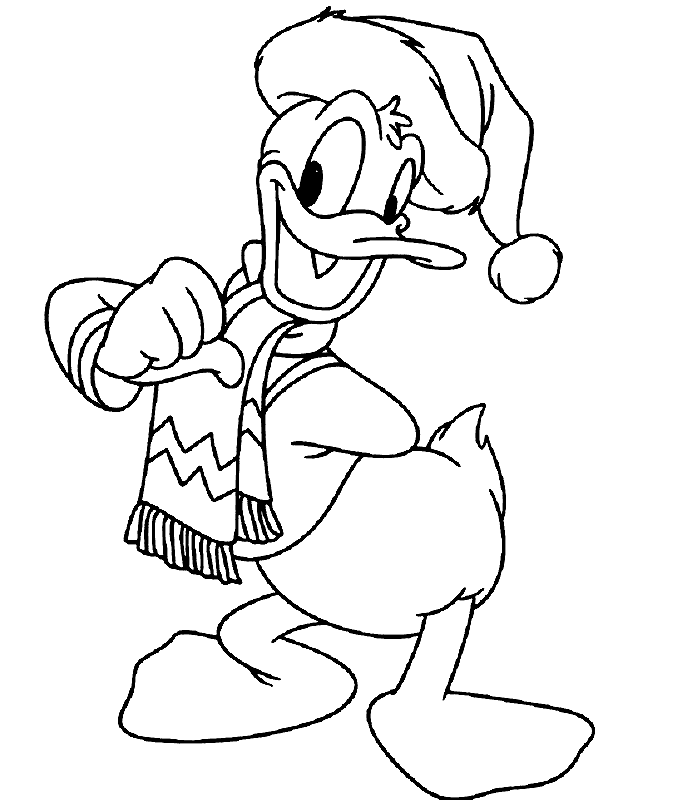 Donald duck christmas coloring pages