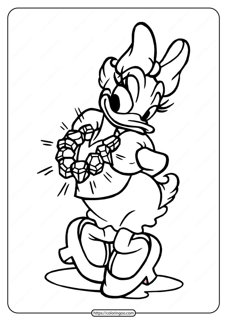 Printable daisy duck pdf coloring page coloring pages disney coloring pages daisy duck