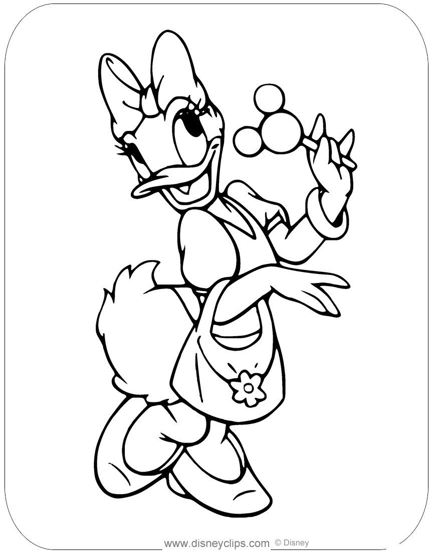 Printable daisy duck coloring pages