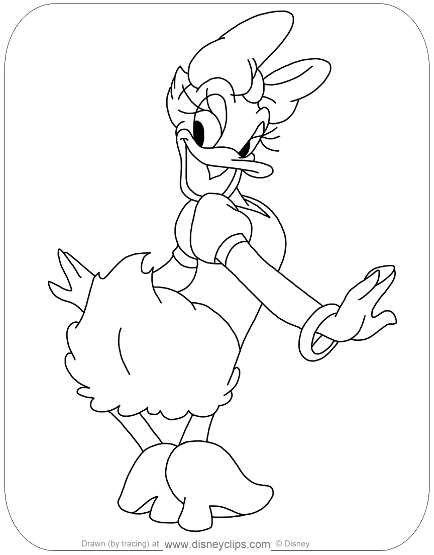 Printable daisy duck coloring pages