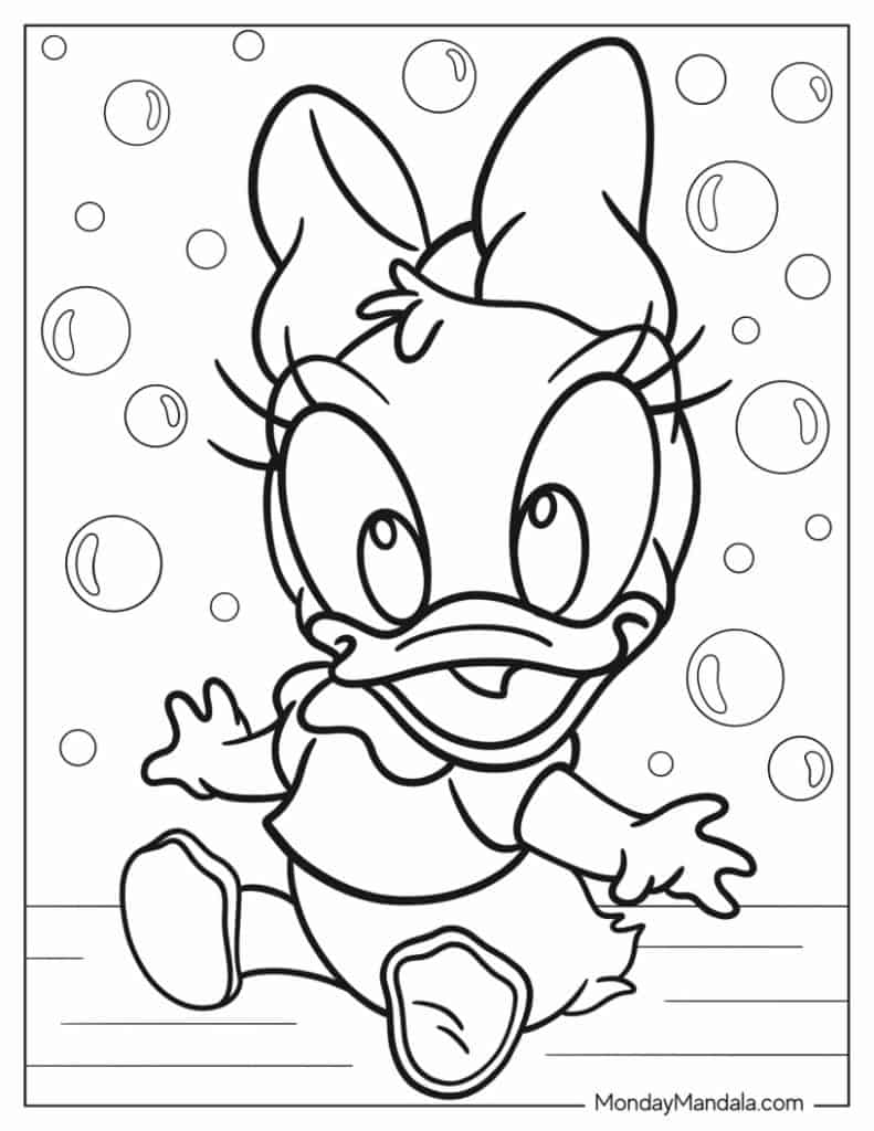 Daisy duck coloring pages free pdf printables