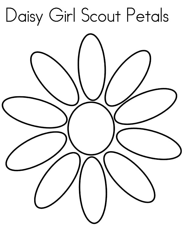 Daisy flower daisy girl scout petals coloring page